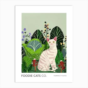 Foodie Cats Co Cat And Cabbage 1 Art Print