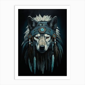 Himalayan Wolf Native American 3 Art Print