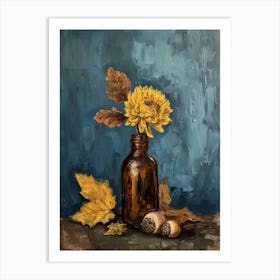 Chrysanthemum In A Bottle Art Print