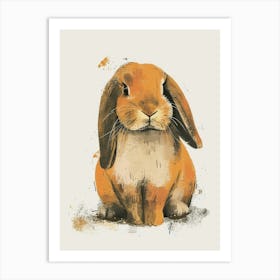 Holland Lop Rabbit Nursery Illustration 2 Art Print