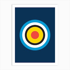 Blue And Yellow Target Art Print