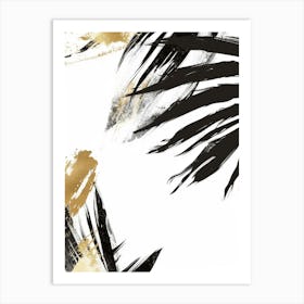 Gold And Black Palm Leaves 6 Art Print