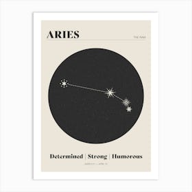 Astrology Constellation - Aries Art Print
