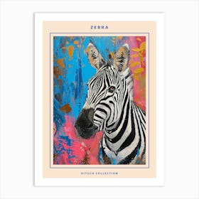 Zebra Brushstrokes Poster 3 Art Print