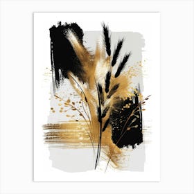 Gold And Black Abstract Painting 9 Art Print