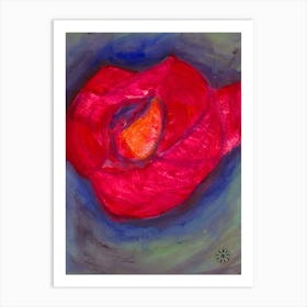 Red Rose - floral contemporary modern minimal floral vertical Art Print