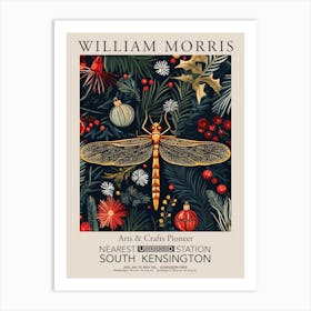 William Morris Prints Dragonfly Christmas Gift Winter Vintage Art Print