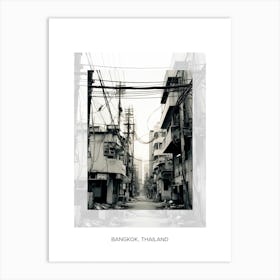 Poster Of Bangkok, Thailand, Black And White Old Photo 1 Art Print