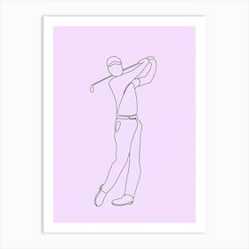 Golfer Teeing Off Affiche