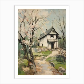 Small Cottage Countryside Farmhouse Painting 3 Art Print