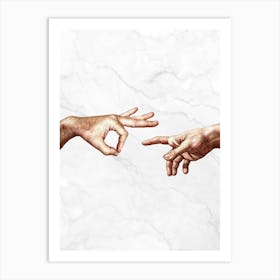 Creation Of Adam ok Art Print