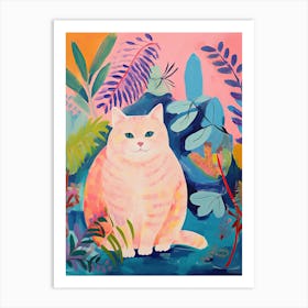 Happy Cat In The Jungle, Matisse Inspired Art Print