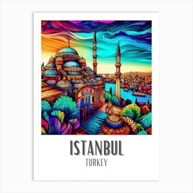 Istanbul Colorful Cityscape 3 Art Print