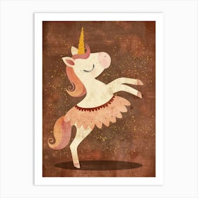 Unicorn In A Tutu Mustard Muted Pastels 2 Art Print