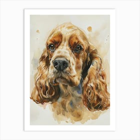 Cocker Spaniel Watercolor Painting 1 Art Print