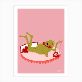 Romantic Frog Art Print