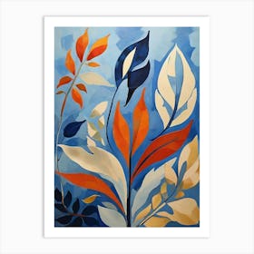 Abstract Leaves art print Art Print