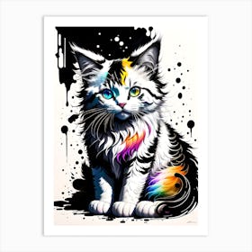Rainbow Cat 9 Art Print