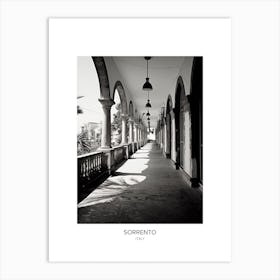 Poster Of Sorrento, Italy, Black And White Photo 4 Art Print