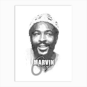 Marvin Gaye Music Legend in Halftone style Art Print