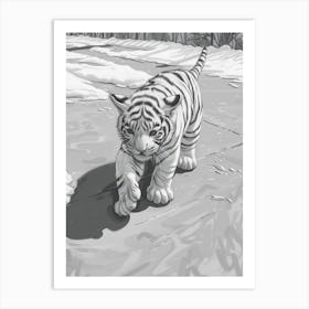 White Tiger Cub Art Print