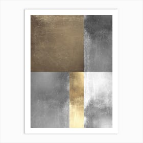 Metal and gold geometry 9 Art Print