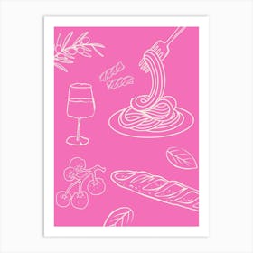 Pink Tablescape Art Print