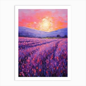 Sunset In Lavender Field Art Print