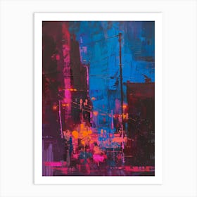 Cityscape At Night Art Print