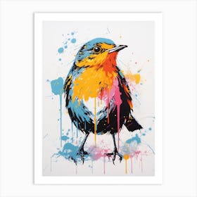 Andy Warhol Style Bird Robin 1 Art Print