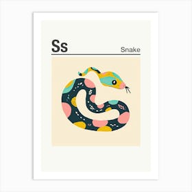 Animals Alphabet Snake 4 Art Print