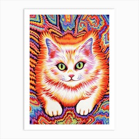 Louis Wain Kaleidoscope Psychedelic Cat 3 Art Print