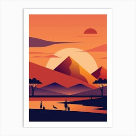 Sunset In The Desert 1 Art Print