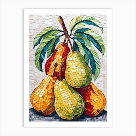 Mosaic Pears Art Print