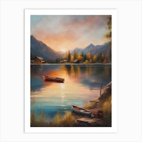 Sunset On The Lake Art Print