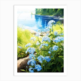 Forget Me Not At The River Bank (2) Art Print