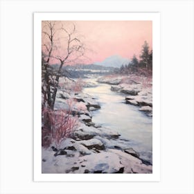 Dreamy Winter Painting Acadia National Park United States 1 Art Print