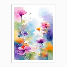 Watercolor Flowers Art Print