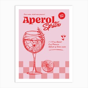 Checkered Aperol Spritz Art Print