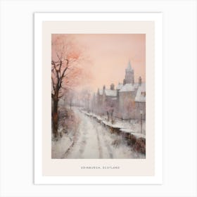 Dreamy Winter Painting Poster Edinburgh Scotland 2 Art Print