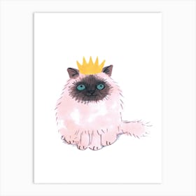 Crown Hat Cat Art Print