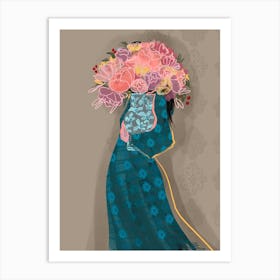 Big Vase Of Peonies Art Print