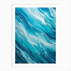 Abstract Naval Design Fusing Turquoise And Blue To Create A Ripple Effect Reminiscent Of A Turbulen (1) Art Print