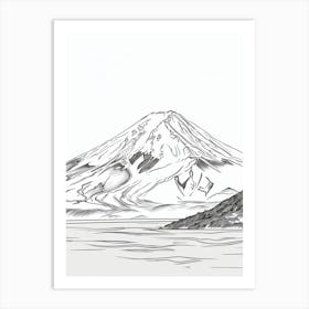Mount Fuji Japan Line Drawing 8 Art Print