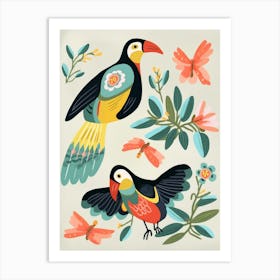 Folk Style Bird Painting Toucan 1 Art Print