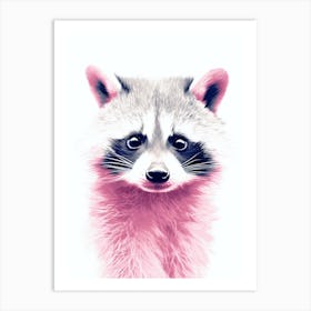 Pink Raccoon Illustration 4 Art Print