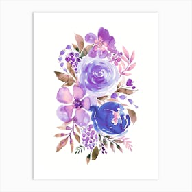 Summery Bouquet Blue Purple Art Print