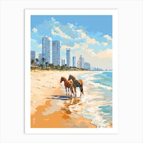 Horse Painting In Miami Beach Post Impressionism Style 13 Art Print