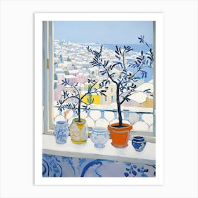 The Windowsill Of Dubrovnik   Croatia Snow Inspired By Matisse 3 Art Print