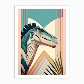 Suchomimus Tenerensis Pastel Dinosaur Art Print
